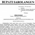 Instruksi Bupati Sarolangun tentang Larangan Aktifitas Ahmadiyah di Kabupaten Sarolangun